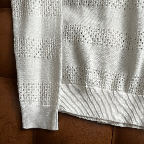 NWT! White Lightweight Cardigan / Buttondown Sweater - Picture 8 of 12
